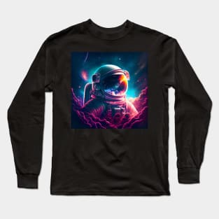 An astronaut witnesses space in his visor Long Sleeve T-Shirt